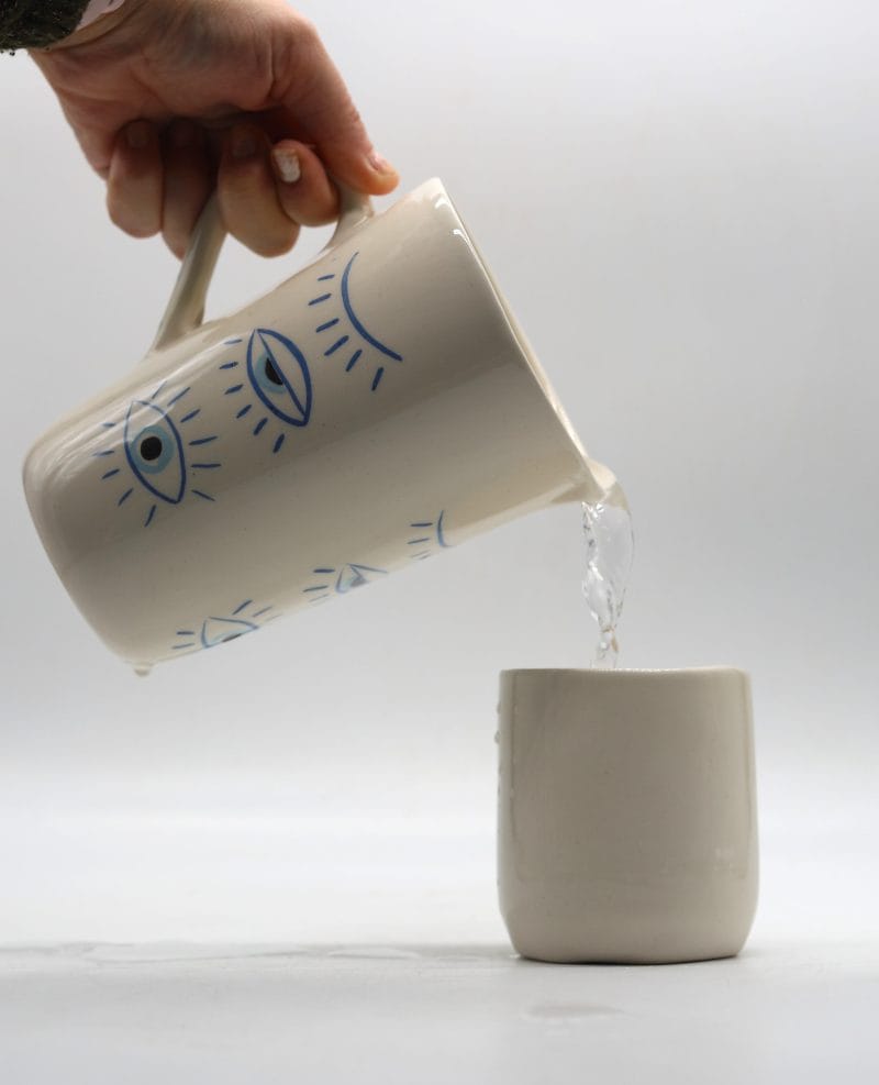 Tardan Charlotte El Yapımı Mavi- Göz Desenli Karaf - 750 ml - Görsel 3